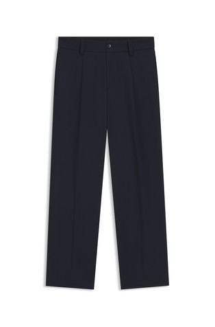Modern-fit trousers in stretch twill with front crease