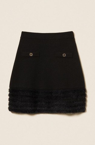 Knitted fur skirt