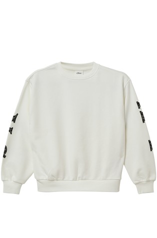 Oversized pulover s otiskom na rukavima i stražnjoj strani