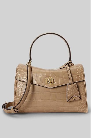 Farrah Soft Croc-embossed Small Leather Satchel
