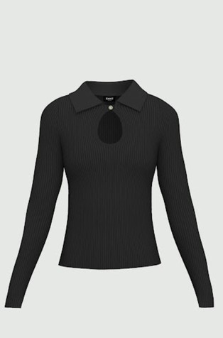 Slim fit pletena polo majica od mješavine viskoze