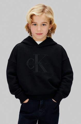 Logo pulover s kapuljačom od mješavine pamuka