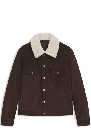 Beckham x Boss kožna jakna s krznenim ovratnikom