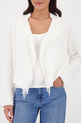 Cardigan with weave structure