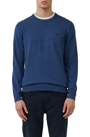 Knitted jumper with logo embroidery