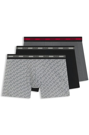 Three-pack of stretch-cotton boxer briefs with logo waistbands