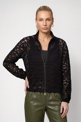 Knitted cardigan with lace