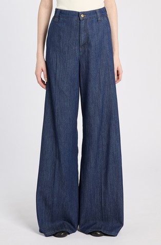 Palazzo jeans in fluid denim