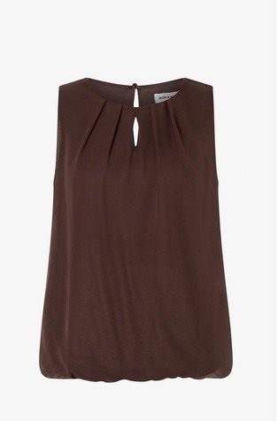 Sleeveless blouse in mix material