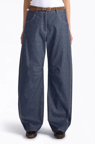 Balloon-fit trousers in cotton-blend
