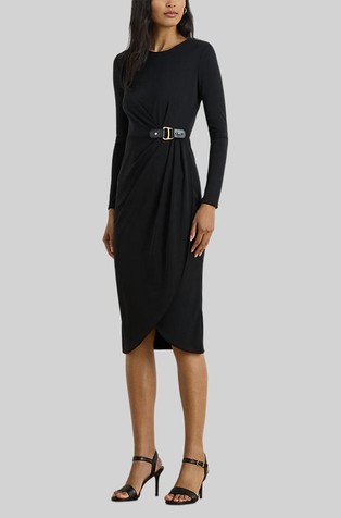 Haljina od rastezljivog jerseya s kopčom