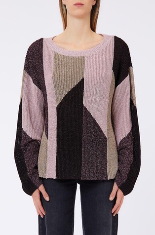 Colourblock jumper with lurex