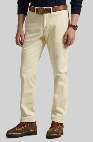 Straight fit hlače od rastezljivog baršuna