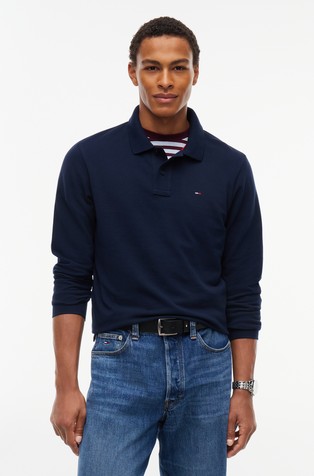 Long-sleeved Cotton Polo Tee