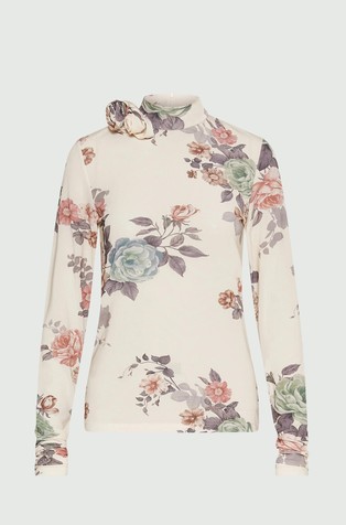 Majica dugih rukava od rastezljive viskoze s cvjetnim uzorkom