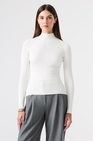 3D pleten pulover s povišenim ovratnikom