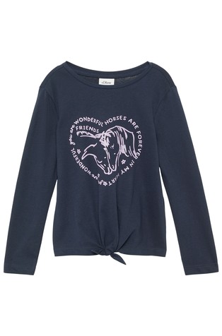 Majica sa svjetlucavim otiskom i detaljem čvora