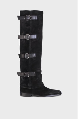 Čizme od brušene kože s remenčićima s kopčama