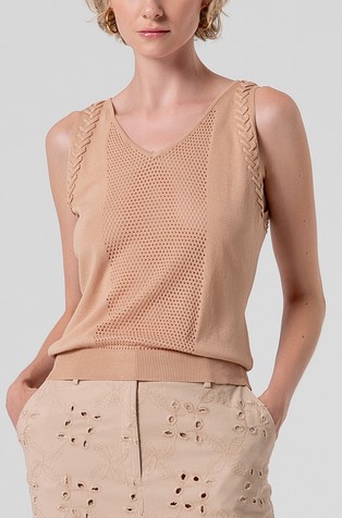 Pletena majica bez rukava