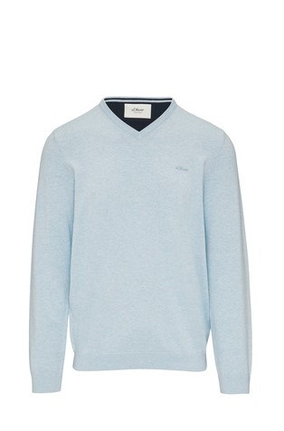 Knitted jumper with logo embroidery