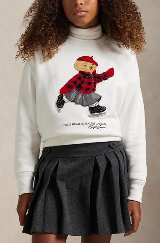 Polo Bear boxy fit pulover s flisiranom unutrašnjošću