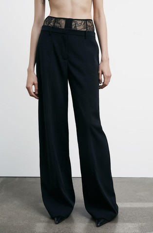 Palazzo pants with lace waist