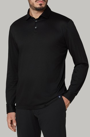 Regular fit pamučna polo majica dugih rukava