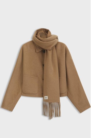 Oversized fit jakna s uklonjivim šalom