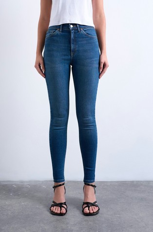 TSJAMIE skinny fit jeans hlače s visokim strukom