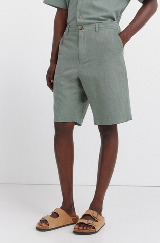 Relaxed fit bermude od pamuka i lana