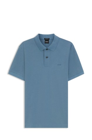Short sleeved polo shirt in cotton piqué
