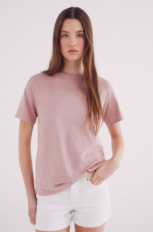 Majica s perlama na prednjoj strani