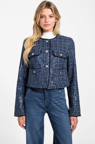 Sequin denim jacket