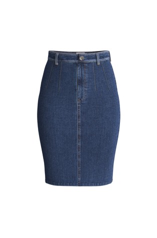 Slim fit denim pencil skirt