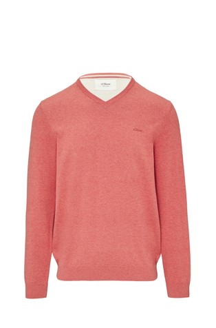 Knitted jumper with logo embroidery