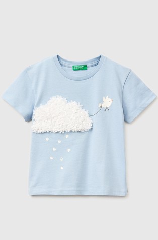 Pamučna majica s otiskom i 3D-aplikacijom