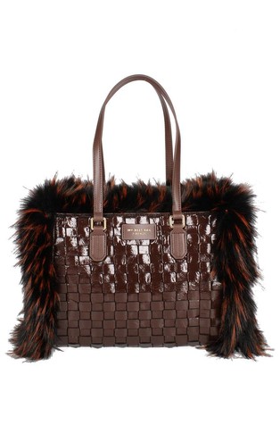 Obostrana torba od kože i umjetnog krzna