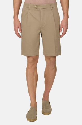 Stretch Cotton and Tencel Bermuda Shorts