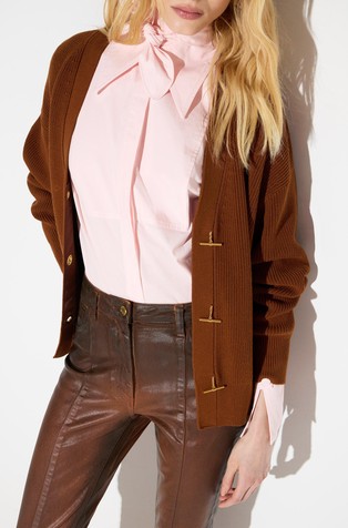 Oversized fit knit cardigan in viscose-blend