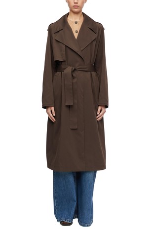 Trench Coat with Logo Belt