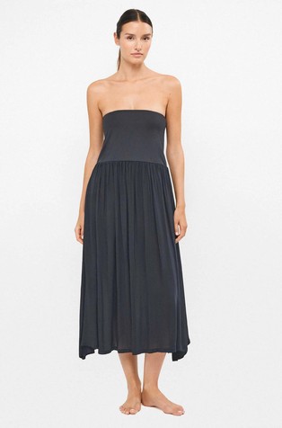 Off shoulder multi-position midi dress