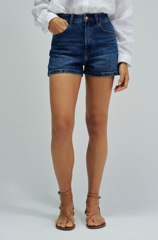 High-waist denim shorts