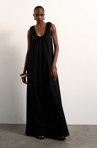 TSRUNI sleeveless long dress in cotton