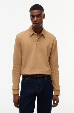 Waffle Long Sleeve Polo Shirt