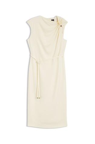 Dress with gathered shoulder detail
