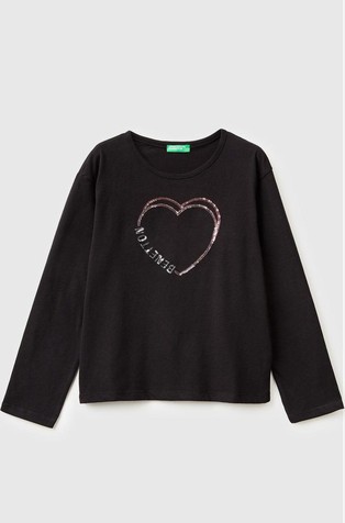 Pamučna majica dugih rukava sa šljokicama