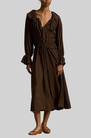 Haljina od krep mješavine viskoze s volančićima