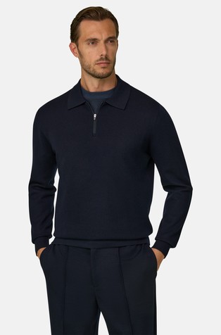 Half-zip Polo Wool-blend Sweater