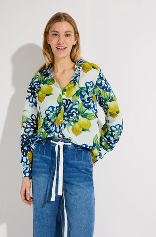 Shirt with lemon print