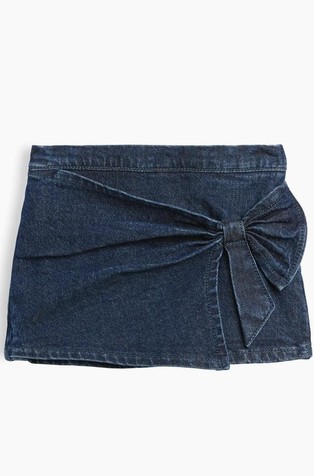 Denim kratke hlače s preklopom i mašnom za djecu djevojčice